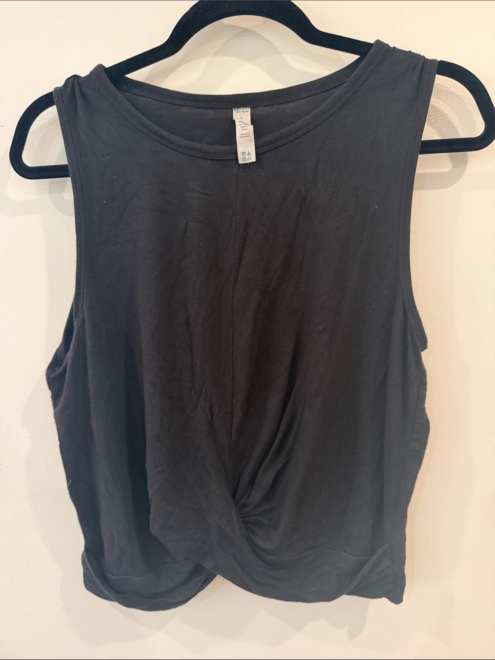 ALO Yoga Black Twist-Hem Tank Top